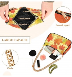 Yellow Maple Leaves Autumn Shoulder Bag for Women Hobo Bags Small Chain Shoulder Bags Clutch Handbag Tote Crossbody Bag Purse...