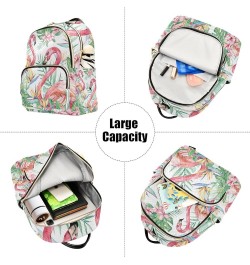 Women Backpack Tropical Jungle Flamingo Flower Anti-Theft Travel Backpack with Luggage Belt Lightweight Handbag Lady Purse Ro...