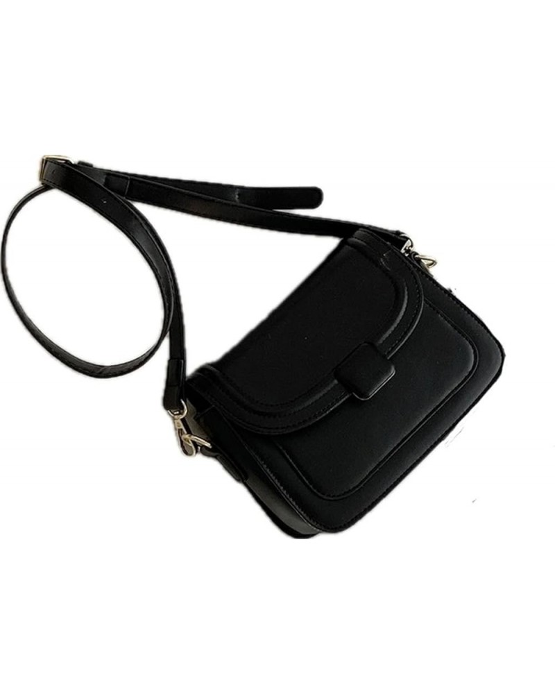 Retro small bags Women's Small square bag simple all-match shoulder messenger bag Black $11.97 Shoulder Bags