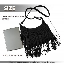 Women's Tassel Faux Suede Leather Hobo Cross Body Chain Shoulder Bag Satchel Black $10.76 Hobo Bags