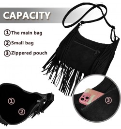 Women's Tassel Faux Suede Leather Hobo Cross Body Chain Shoulder Bag Satchel Black $10.76 Hobo Bags