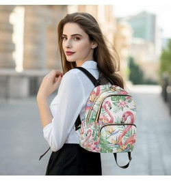 Women Backpack Tropical Jungle Flamingo Flower Anti-Theft Travel Backpack with Luggage Belt Lightweight Handbag Lady Purse Ro...