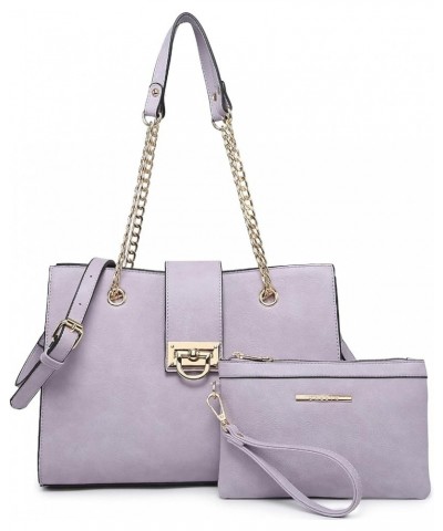 Leather Handbag Tote Hobo Bag for Women Shoulder Purse Top Handle Satchel Bag with Matching Clutch Light Purple $26.99 Totes