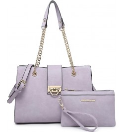 Leather Handbag Tote Hobo Bag for Women Shoulder Purse Top Handle Satchel Bag with Matching Clutch Light Purple $26.99 Totes