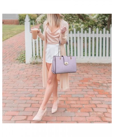 Leather Handbag Tote Hobo Bag for Women Shoulder Purse Top Handle Satchel Bag with Matching Clutch Light Purple $26.99 Totes