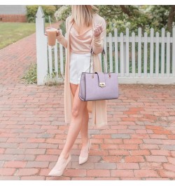 Leather Handbag Tote Hobo Bag for Women Shoulder Purse Top Handle Satchel Bag with Matching Clutch Light Purple $26.99 Totes