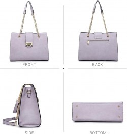 Leather Handbag Tote Hobo Bag for Women Shoulder Purse Top Handle Satchel Bag with Matching Clutch Light Purple $26.99 Totes