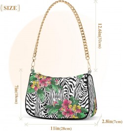 Zebra Skin Flowers Shoulder Bag for Women Shoulder Handbags with Zipper Closure Mini Shoulder Purse Crossbody Bags for Women ...