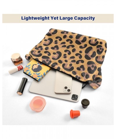 Leopard Furry Tote Bag for Women Crossbody Bag Shoulder Purse Handbag Hand Bag with Zipper for Women $8.40 Totes