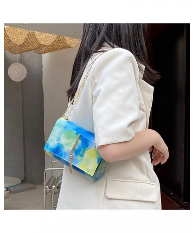 Business Gifts for Women All-match Small Women's Bag Bag Bag Chain Shoulder Fashion Messenger Bags (Blue, One Size) Blue One ...