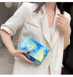 Business Gifts for Women All-match Small Women's Bag Bag Bag Chain Shoulder Fashion Messenger Bags (Blue, One Size) Blue One ...