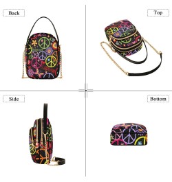 Peace Symbol Crossbody Bags for Women Chain Crossbody Flight Bag Mini Messenger Shoulder Bag with Chain Strap for Carry on $1...