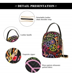 Peace Symbol Crossbody Bags for Women Chain Crossbody Flight Bag Mini Messenger Shoulder Bag with Chain Strap for Carry on $1...