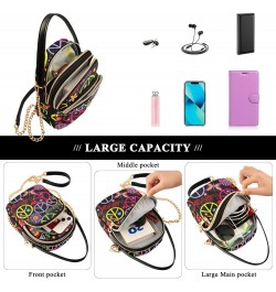 Peace Symbol Crossbody Bags for Women Chain Crossbody Flight Bag Mini Messenger Shoulder Bag with Chain Strap for Carry on $1...