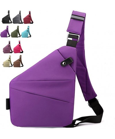 2024 NEW Anti Theft Travel Bag Slim Sling Bag Crossbody Travel Bags for Women Men， Anti Theft Bag Violet Left Shoulder $10.80...