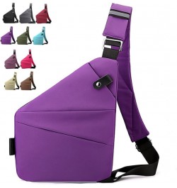 2024 NEW Anti Theft Travel Bag Slim Sling Bag Crossbody Travel Bags for Women Men， Anti Theft Bag Violet Left Shoulder $10.80...