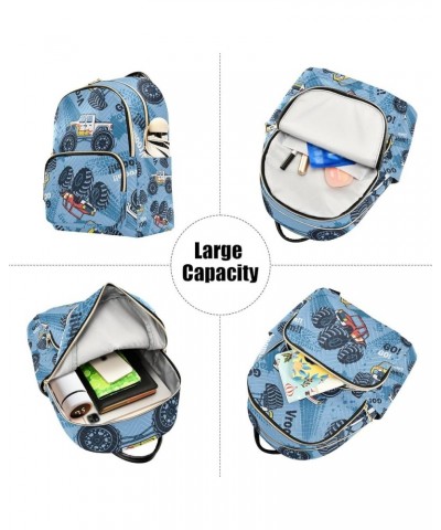 Women Backpack Monster Truck Go Cool Anti-Theft Travel Backpack with Luggage Belt Lightweight Handbag Lady Purse Roomy Double...