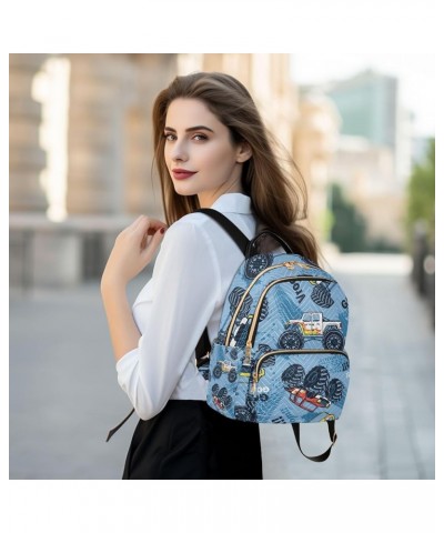 Women Backpack Monster Truck Go Cool Anti-Theft Travel Backpack with Luggage Belt Lightweight Handbag Lady Purse Roomy Double...