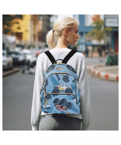 Women Backpack Monster Truck Go Cool Anti-Theft Travel Backpack with Luggage Belt Lightweight Handbag Lady Purse Roomy Double...