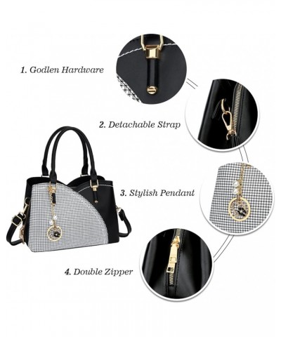 Triple Compartments Purses and Handbags for Women Fashion Ladies Satchel Shoulder Top Handle Bag 1-black $21.83 Satchels