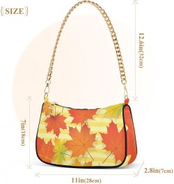 Yellow Maple Leaves Autumn Shoulder Bag for Women Hobo Bags Small Chain Shoulder Bags Clutch Handbag Tote Crossbody Bag Purse...