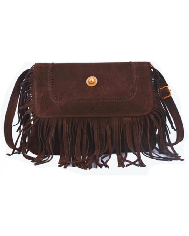 Fringe Crossbody Bag for Women Vintage Messenger Bag Suede Hobo Purse Flap Satchel Shoulder Bag Bohemian Handbag Coffee $36.6...