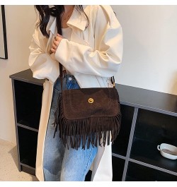 Fringe Crossbody Bag for Women Vintage Messenger Bag Suede Hobo Purse Flap Satchel Shoulder Bag Bohemian Handbag Coffee $36.6...