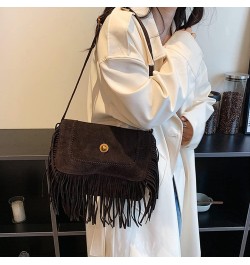 Fringe Crossbody Bag for Women Vintage Messenger Bag Suede Hobo Purse Flap Satchel Shoulder Bag Bohemian Handbag Coffee $36.6...