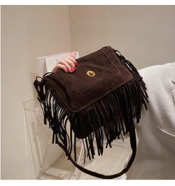 Fringe Crossbody Bag for Women Vintage Messenger Bag Suede Hobo Purse Flap Satchel Shoulder Bag Bohemian Handbag Coffee $36.6...