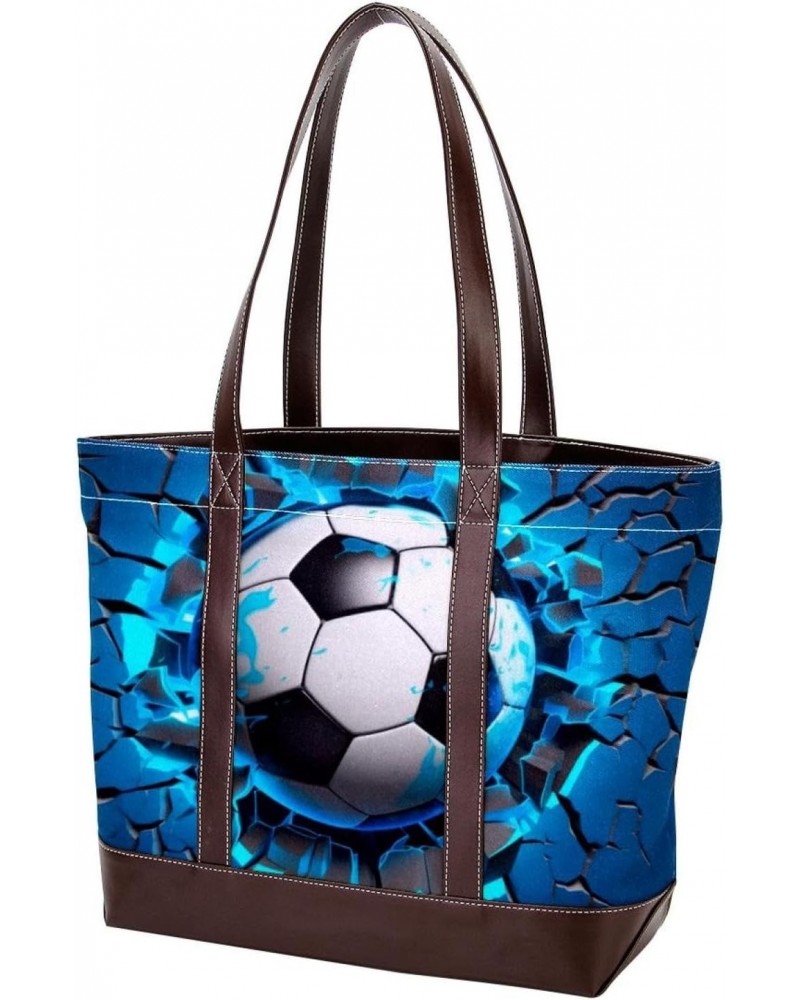 The Tote Bag For Women,Tote Bag With Zipper,Canvas Tote Bag,3D Light Wall Football Handbags $19.62 Totes