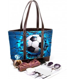 The Tote Bag For Women,Tote Bag With Zipper,Canvas Tote Bag,3D Light Wall Football Handbags $19.62 Totes