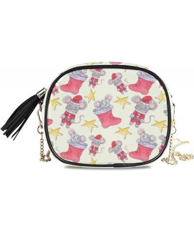 Women's Watercolor Gnomes PU Leather Crossbody Bag Shoulder Purse with Tassel Multi 02 $12.95 Shoulder Bags