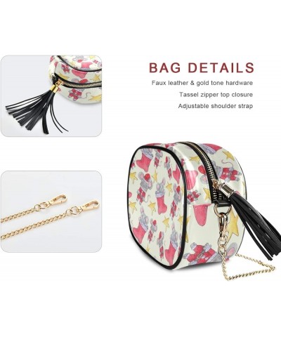 Women's Watercolor Gnomes PU Leather Crossbody Bag Shoulder Purse with Tassel Multi 02 $12.95 Shoulder Bags