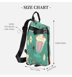 Crossbody Sling Backpack Retro-Milkshakes-Summer Travel Hiking Chest Daypack One Strap Shoulder Bag $17.22 Crossbody Bags