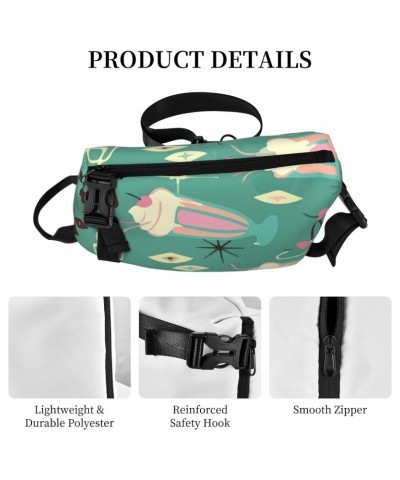 Crossbody Sling Backpack Retro-Milkshakes-Summer Travel Hiking Chest Daypack One Strap Shoulder Bag $17.22 Crossbody Bags