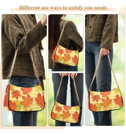 Yellow Maple Leaves Autumn Shoulder Bag for Women Hobo Bags Small Chain Shoulder Bags Clutch Handbag Tote Crossbody Bag Purse...