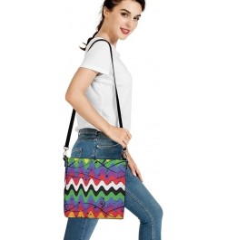 Cute Shoulder Bag Hobo Handbag for Women Purse Leather Top Handle Bags Colorful Wave and Music Note $20.51 Hobo Bags