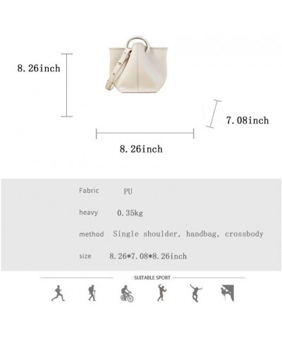 Large capacity bag, women's crossbody bucket bag, textured shoulder bag, versatile cloud bag White $30.87 Totes