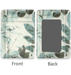 Art Vintage Leaves Slim Minimalist Wallet Front Pocket Wallets PU Leather Rfid Blocking Card Wallets for Men Women $9.71 Wallets