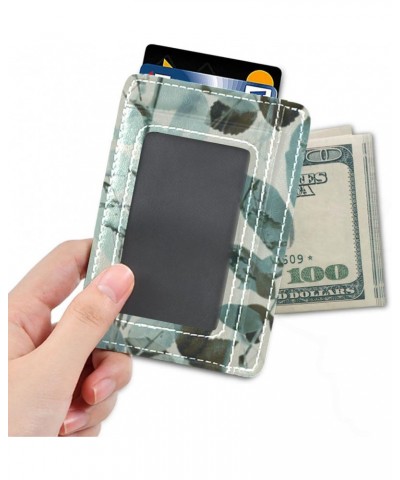 Art Vintage Leaves Slim Minimalist Wallet Front Pocket Wallets PU Leather Rfid Blocking Card Wallets for Men Women $9.71 Wallets