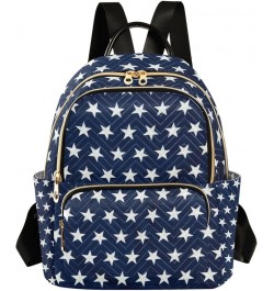 4th of July Women Backpack Patriotic Navy White Star Anti-Theft Travel Backpack Lightweight Handbag Roomy Weekend Bag Everyda...