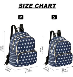 4th of July Women Backpack Patriotic Navy White Star Anti-Theft Travel Backpack Lightweight Handbag Roomy Weekend Bag Everyda...