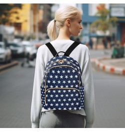 4th of July Women Backpack Patriotic Navy White Star Anti-Theft Travel Backpack Lightweight Handbag Roomy Weekend Bag Everyda...