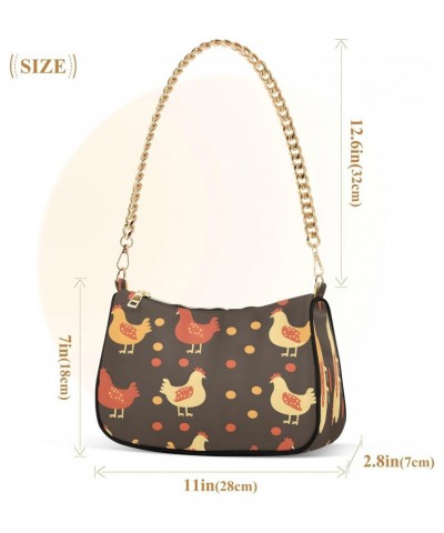 Shoulder Bags for Women Chicken Hobo Tote Handbag Small Clutch Purse with Zipper Closure $14.57 Shoulder Bags