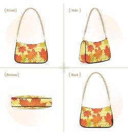 Yellow Maple Leaves Autumn Shoulder Bag for Women Hobo Bags Small Chain Shoulder Bags Clutch Handbag Tote Crossbody Bag Purse...