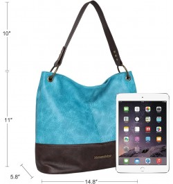 Hobo Bag Purses and Handbags for Women Top Handle Handbags with Pockets Zipper *Turquoise $14.24 Totes