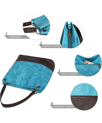 Hobo Bag Purses and Handbags for Women Top Handle Handbags with Pockets Zipper *Turquoise $14.24 Totes