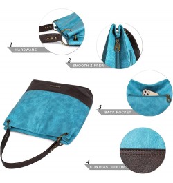 Hobo Bag Purses and Handbags for Women Top Handle Handbags with Pockets Zipper *Turquoise $14.24 Totes