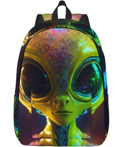 Alien Planet Print Casual Double Shoulder Daypack,Anti-Theft Travel Canvas Backpack For Men And Women Black Small $20.68 Back...