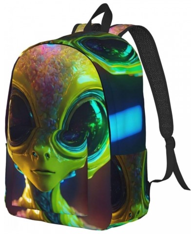 Alien Planet Print Casual Double Shoulder Daypack,Anti-Theft Travel Canvas Backpack For Men And Women Black Small $20.68 Back...